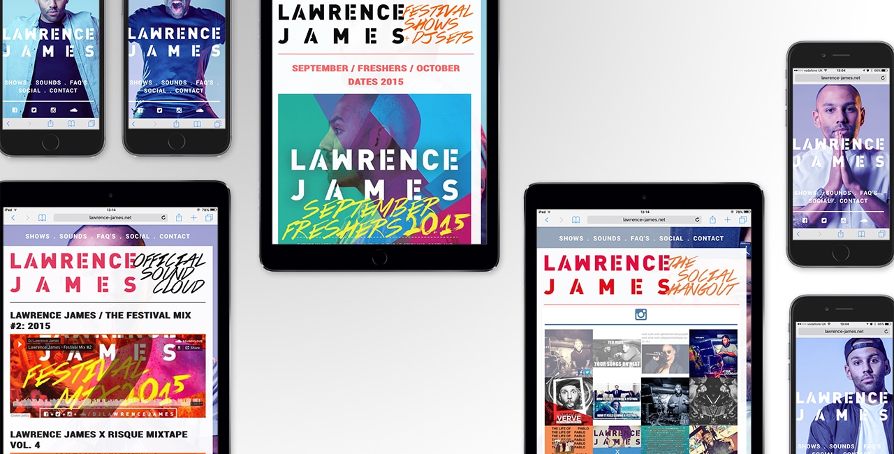 lawrence james, leeds, ministry, sound, hed kandi, talent, music, dj, pioneer, technics, mixing, festivals, design, website, digital