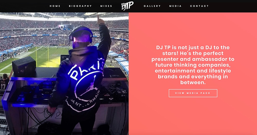 DJ TP, Tony Perry, London, Celebrity, Luxury, Presenter, Website, Design