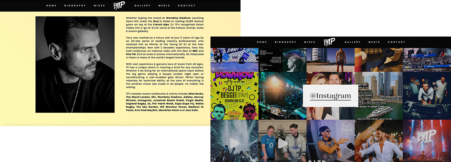 DJ TP, Tony Perry, London, Celebrity, Luxury, Presenter, Website, Design