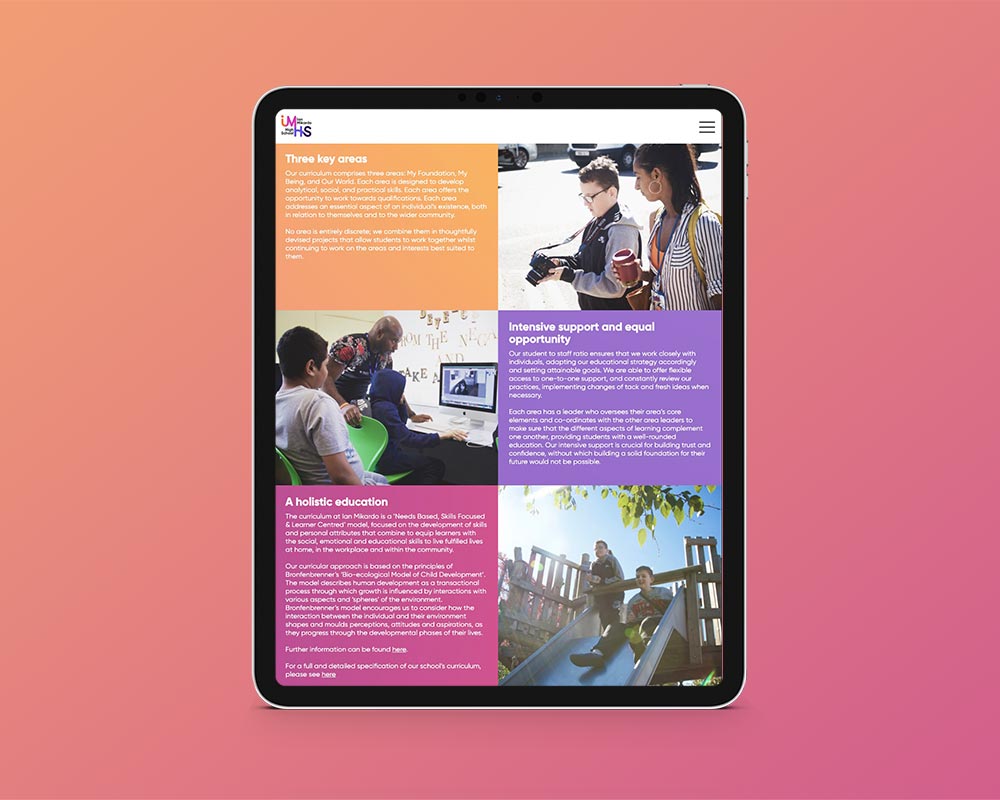 imhs, ian mikardo high school, london, bow, design, website design, students, branding