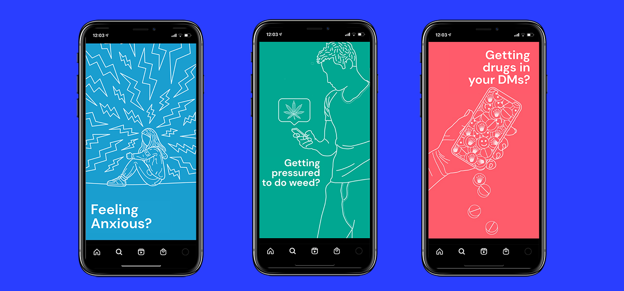 instagram, with you charity, chunkz, drug support, creative content, animation, voiceovers, meta, social media campaign