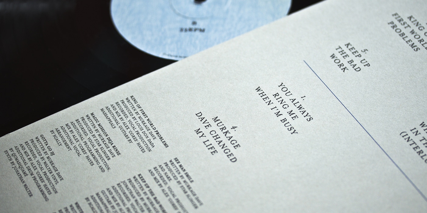 Murkage Dave, MDCML, Album, Music, Music Packaging, Songwriter, Singer, London