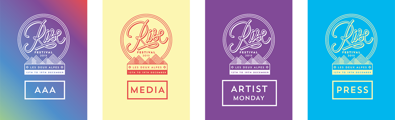 rise, festival, wasteland, ski, france, les deux alps, sigma, live, music, dancing, skiing, mountains, website design, branding, programme, design