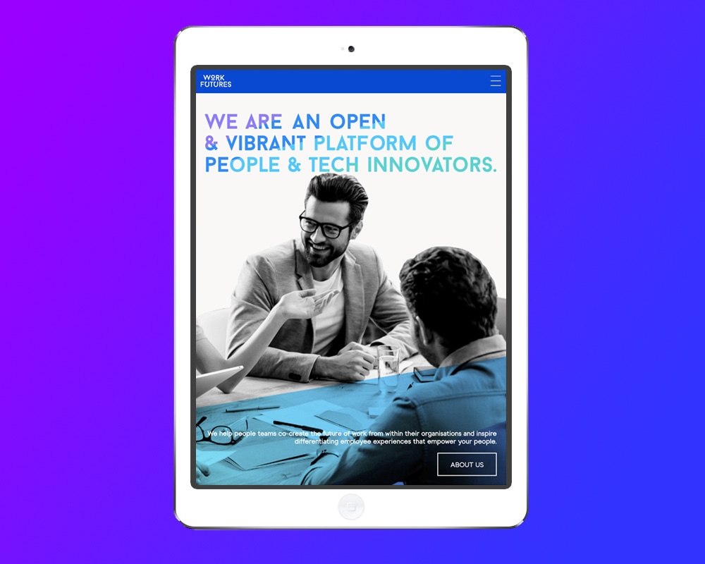 work futures, tech, learning, branding, design, website design