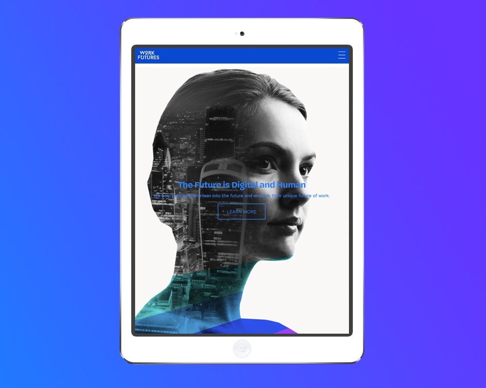 work futures, tech, learning, branding, design, website design